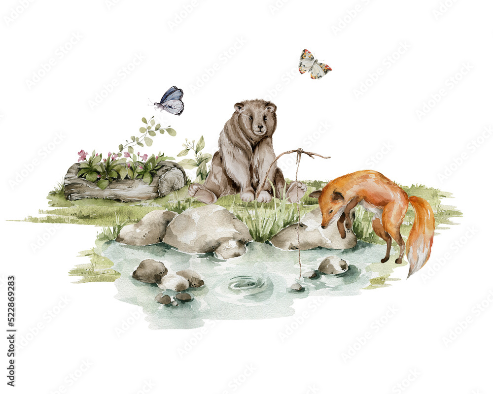 Obraz premium dog and cat on white background