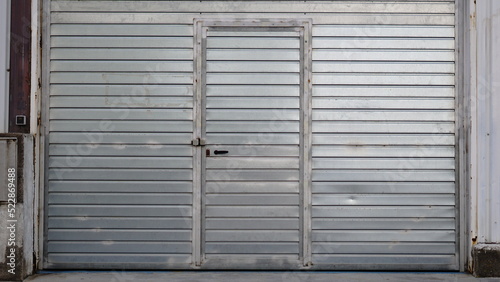 background of large metal industrial door