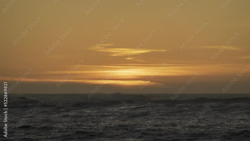 Sunset Over the Sea - Golden Hour Orange Ocean Waves Timelapse Sunset Over the Sea - Golden Hour Orange Ocean Waves Timelapse