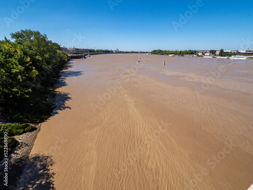 Panorama of the Garonne river from the banks of Bordaux photo