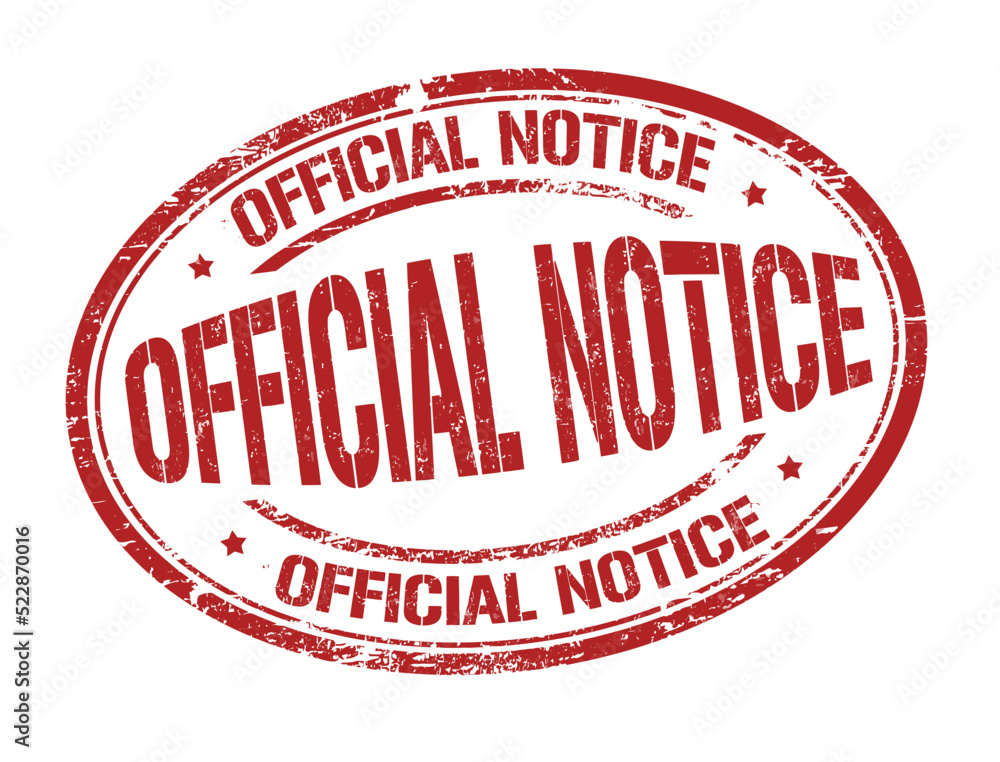 Official notice grunge rubber stamp Official notice grunge rubber stamp
