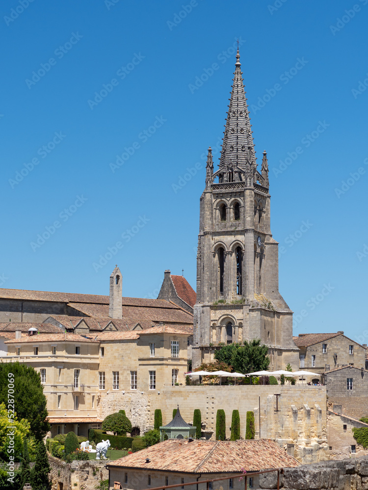 Panoramic view of Saint Emilion near Bordeaux in France