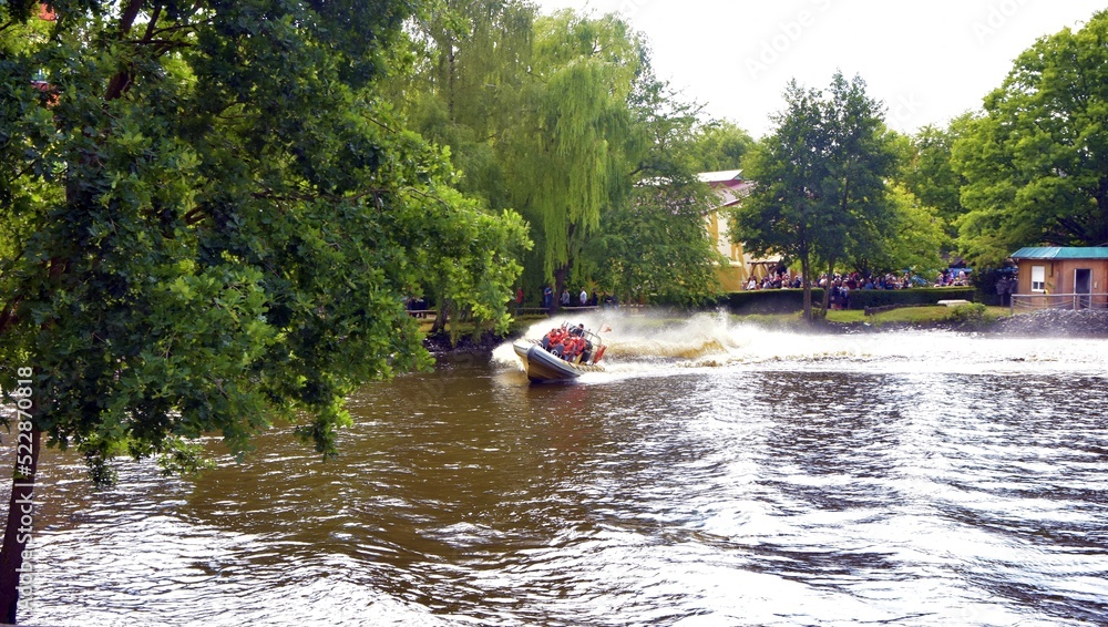 Speed boat on the river