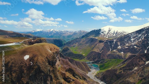 breathtaking aerial view of Gudauri ski resort  Georgia. High quality photo