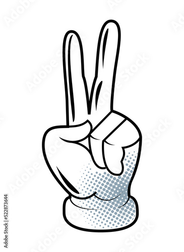 hand peace and love cartoon