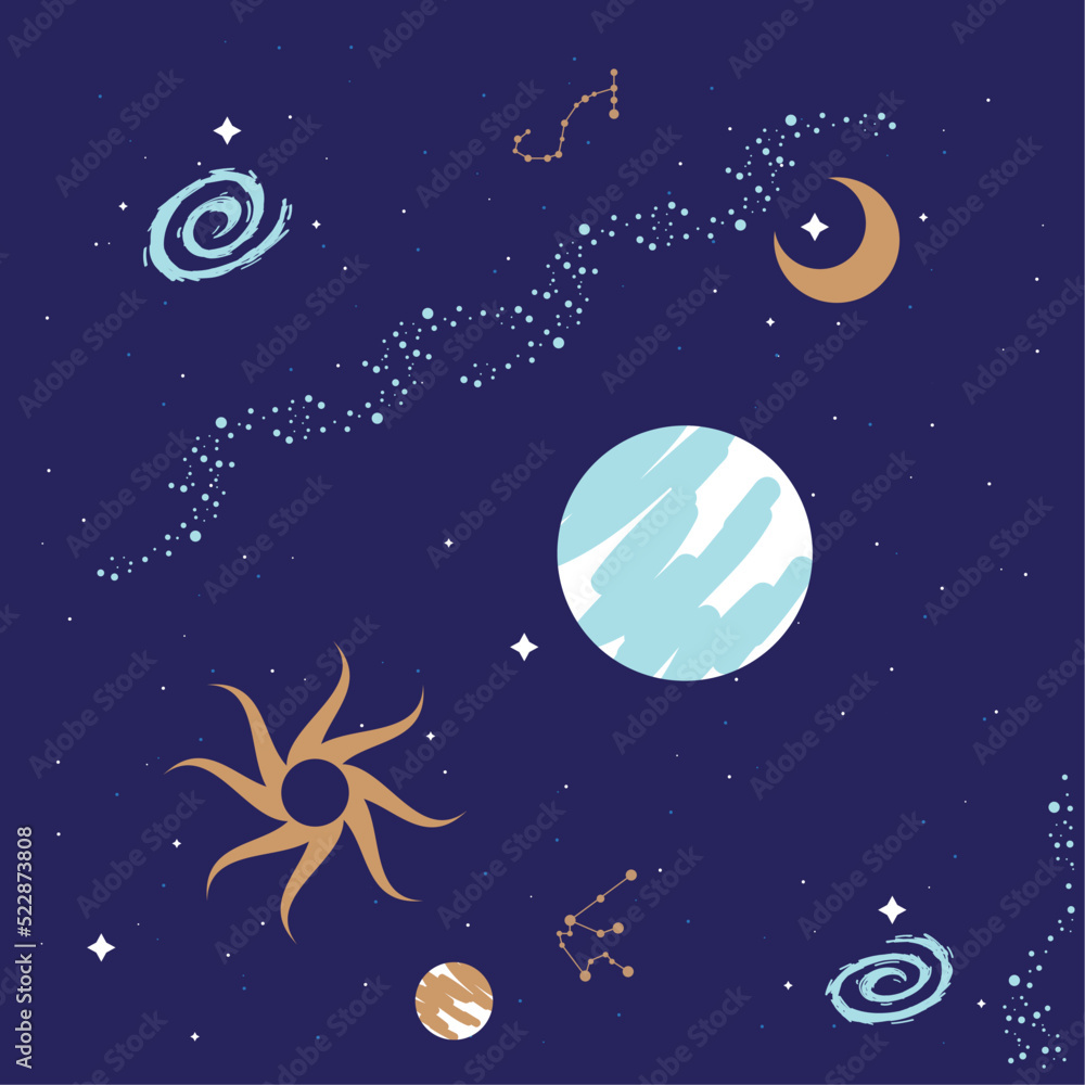 planets and costellations space