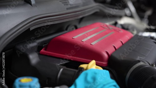 Wallpaper Mural car oil level check. close-up. Torontodigital.ca