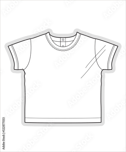 Kids tee shirt garment sketch fashion template