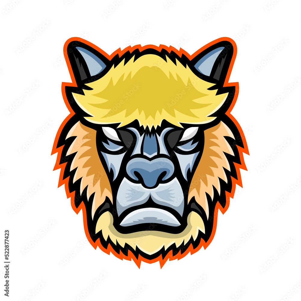 Obraz premium Angry Alpaca Head Mascot