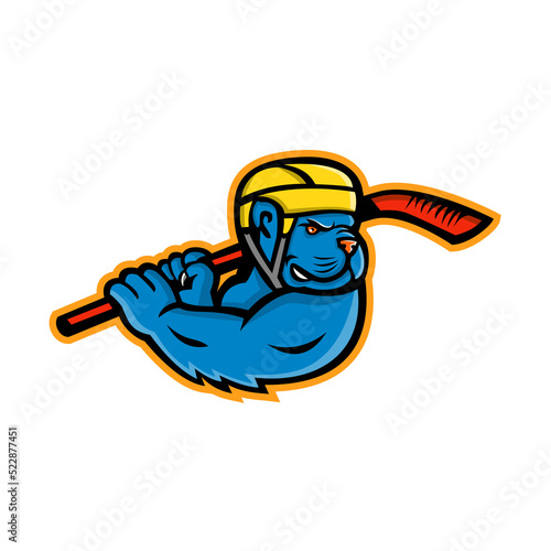 Photography American Bully Ice Hockey Mascot