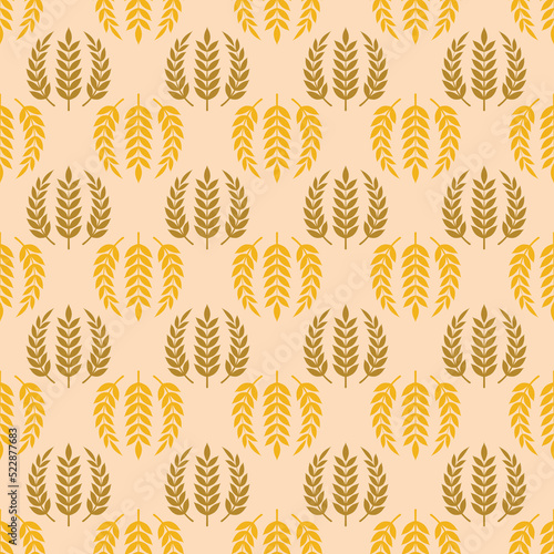 gold rice seamless pattern template