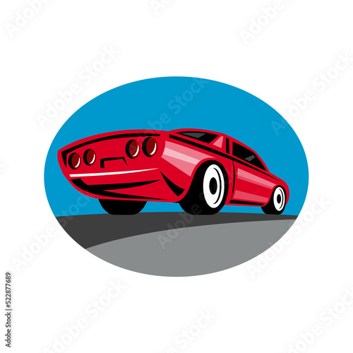 American Muscle Car Oval Retro