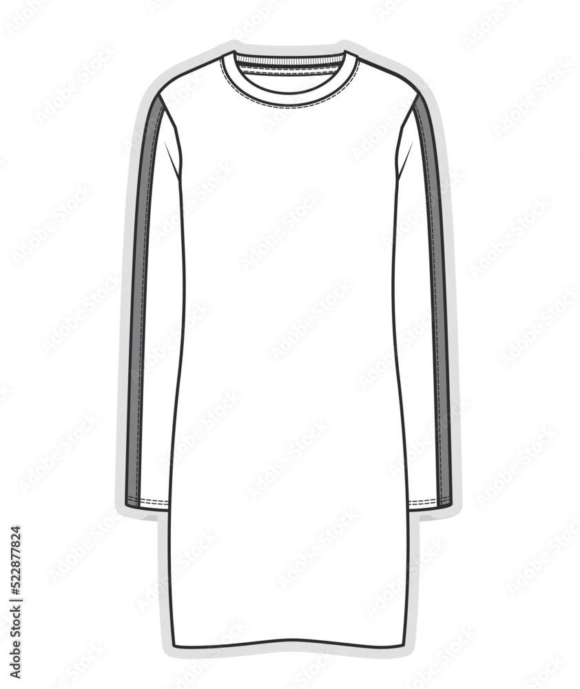 Long sleeves dress garment sketch fashion illustration