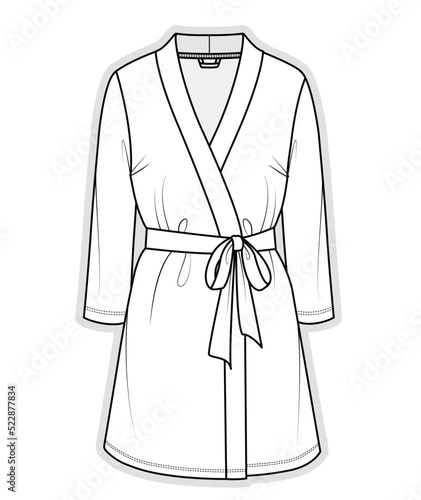 Lounge robe sketch fashion illustration