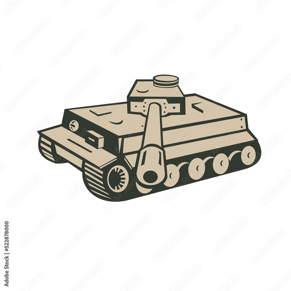 Naklejka premium World War Two German Panzer Tank Aiming