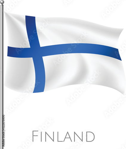 Finland fly flag with abstract vector art work and background design
