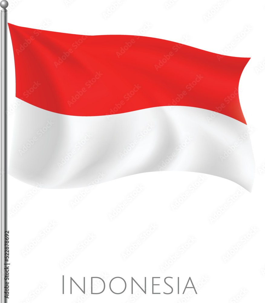Indonesia fly flag with abstract vector art work and background design Indonesia fly flag with abstract vector art work and background design