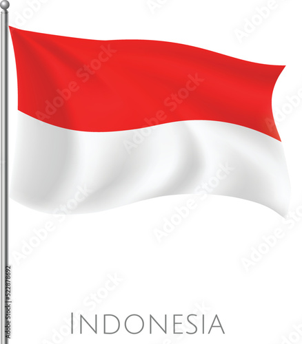 Indonesia fly flag with abstract vector art work and background design