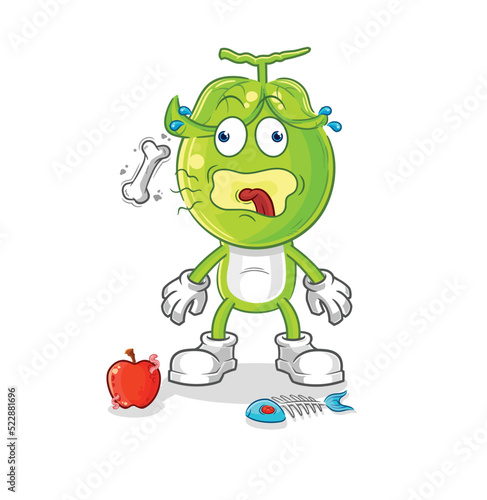 pea head burp mascot. cartoon vector