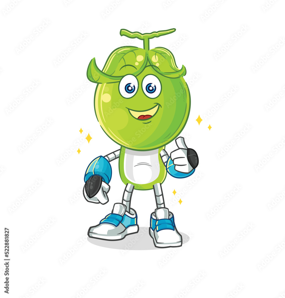 pea head robot character. cartoon mascot vector pea head robot character. cartoon mascot vector