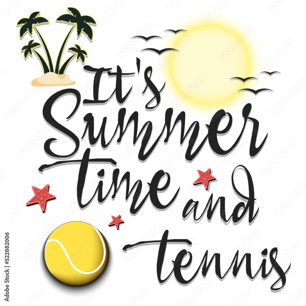Summer logo. It is summer time and tennis Summer logo. It is summer time and tennis