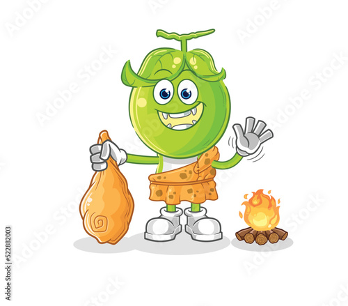 pea head ancient cartoon. cartoon mascot vector