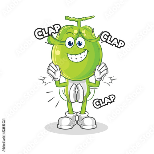 pea head applause illustration. character vector