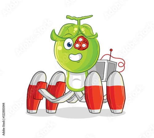 pea head future robot vector. cartoon character
