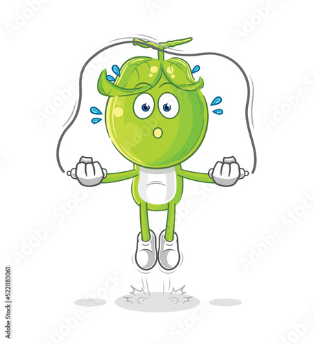 pea head jump rope exercise. character vector