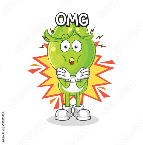 pea head Oh my God vector. cartoon character