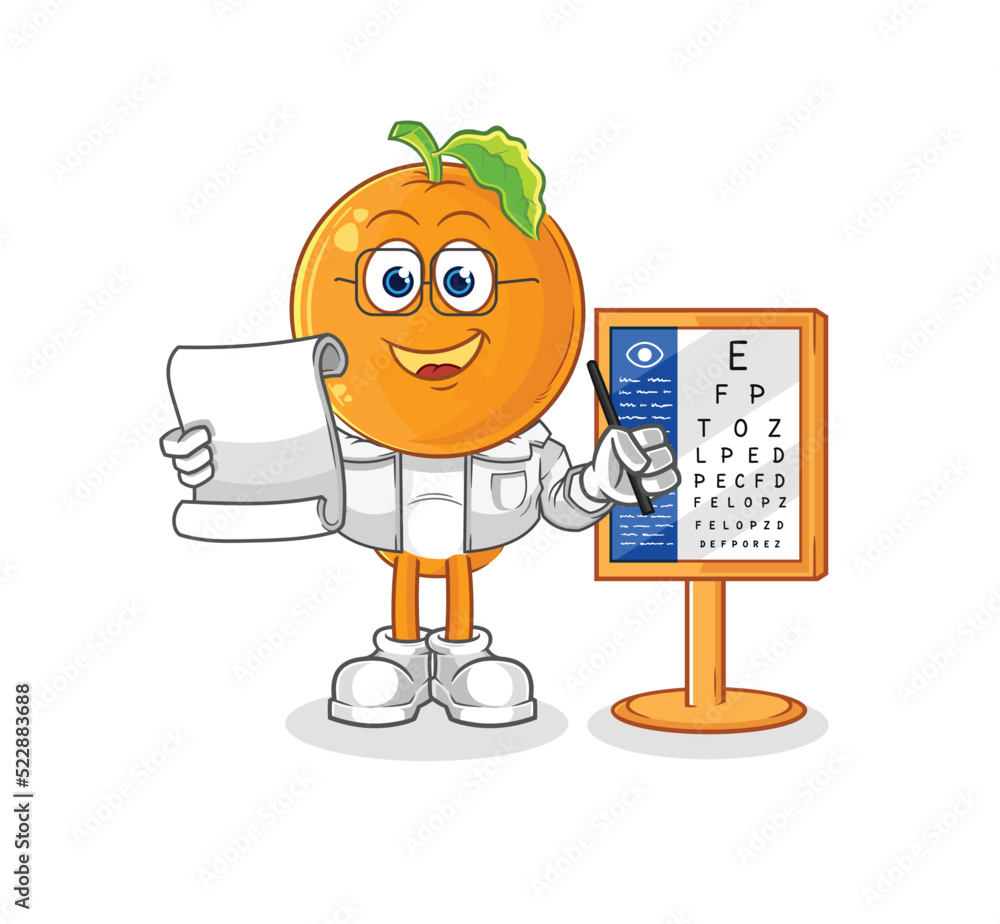Obraz premium orange head oculist cartoon. cartoon mascot vector
