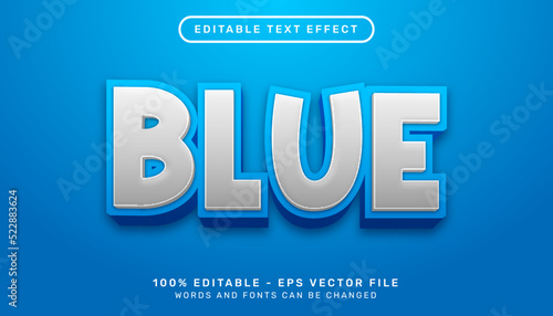 blue 3d text effect and editable text effect