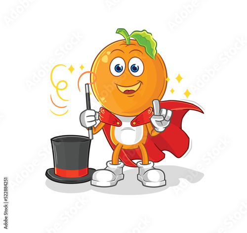 orange head magician illustration. character vector