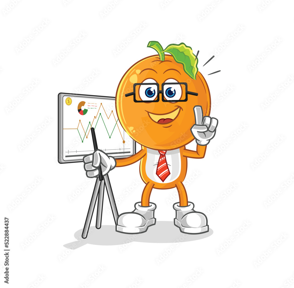 orange head marketing character. cartoon mascot vector