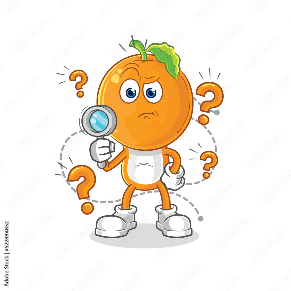 orange head searching illustration. character vector orange head searching illustration. character vector
