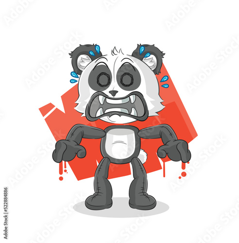 panda monster vector. cartoon character