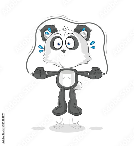 panda jump rope exercise. character vector