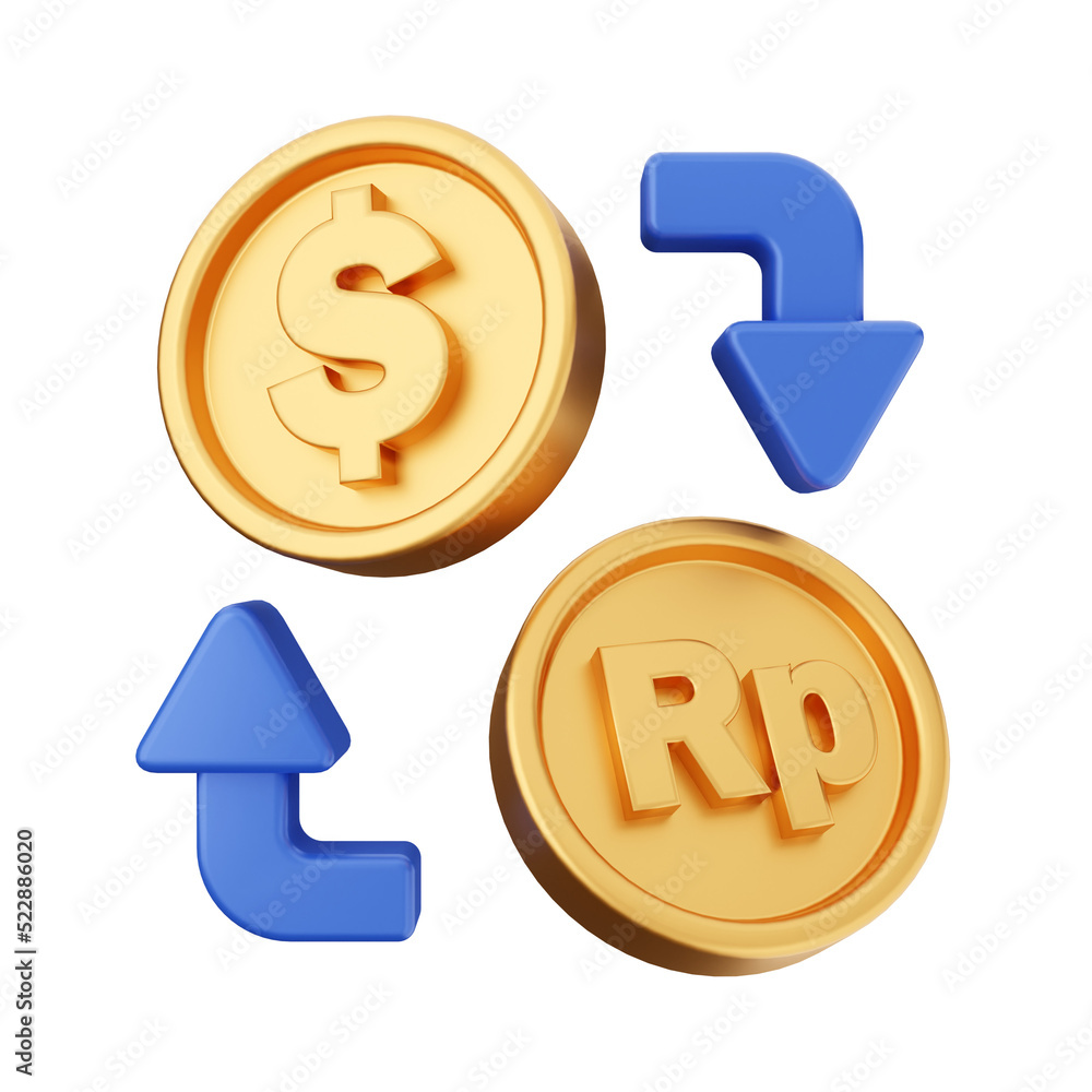 Obraz premium Money dollar gold icon 3d illustration render cartoon style