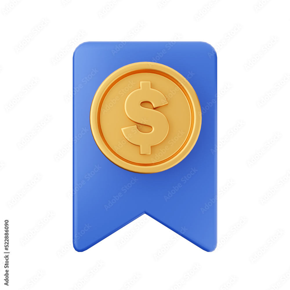 Money dollar gold icon 3d illustration render cartoon style Money dollar gold icon 3d illustration render cartoon style