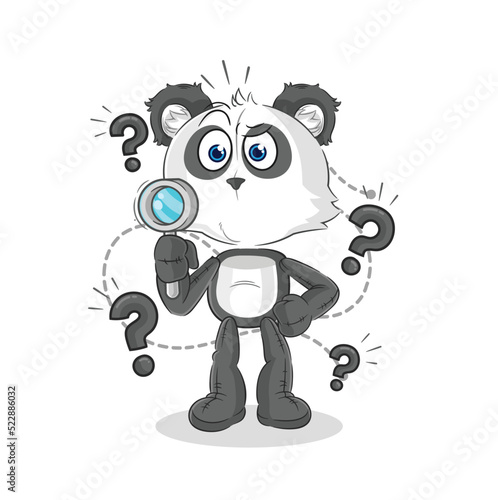 panda searching illustration. character vector