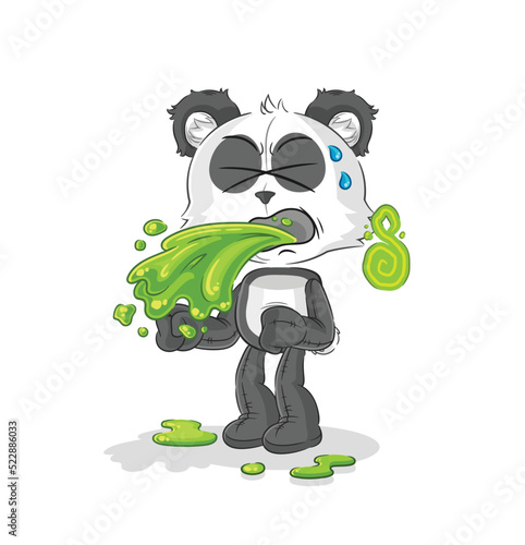 panda throw up cartoon. cartoon mascot vector