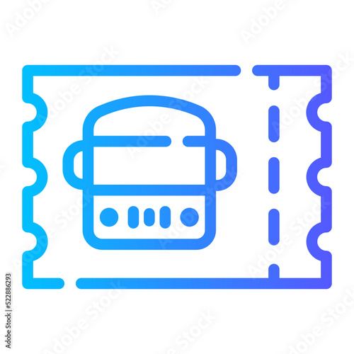 Bus Ticket gradient icon