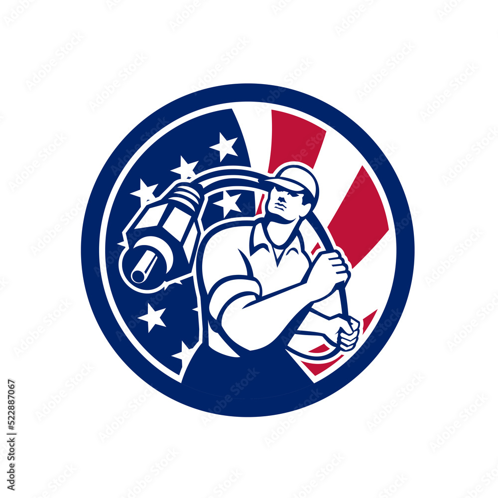 American Cable Installer USA Flag Icon