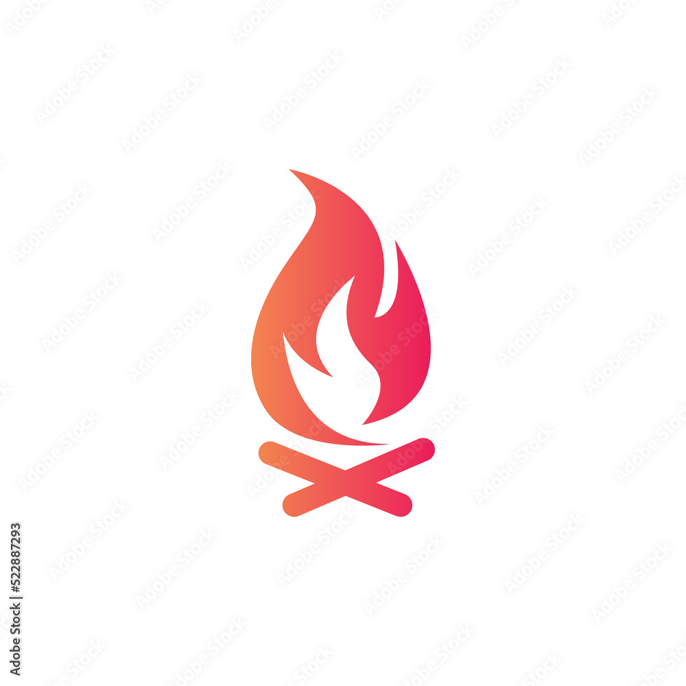 Fire silhouette burning fire flame logo design vector template. Fire silhouette burning fire flame logo design vector template.