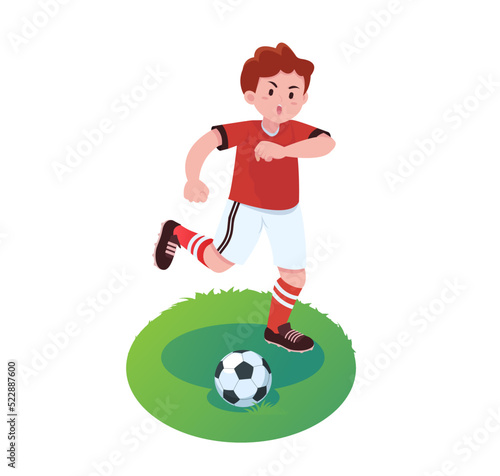 football soccer player flat illustration