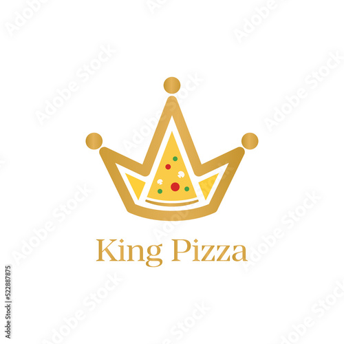 king pizza crown logo vector concept