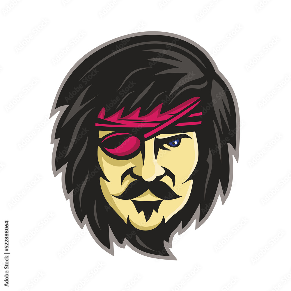 Corsair With Eye Patch Mascot Corsair With Eye Patch Mascot