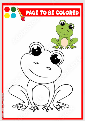 coloring book for kids. frog