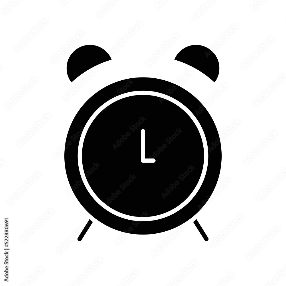 Alarm icon. icon related to time. glyph icon style, solid. Simple design editable Alarm icon. icon related to time. glyph icon style, solid. Simple design editable