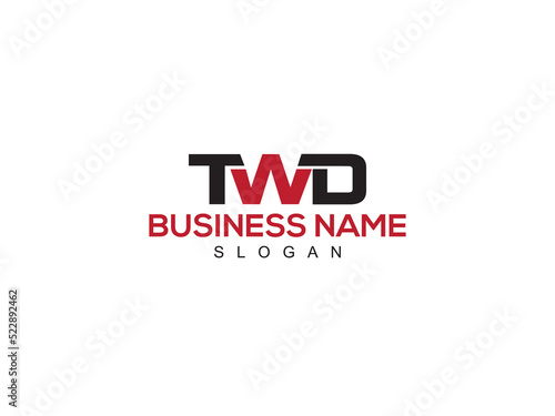 Colorful TWD Logo Icon, Letter TW t w d Logo Image Vector Art With Premium Three Letter Design For Business photo